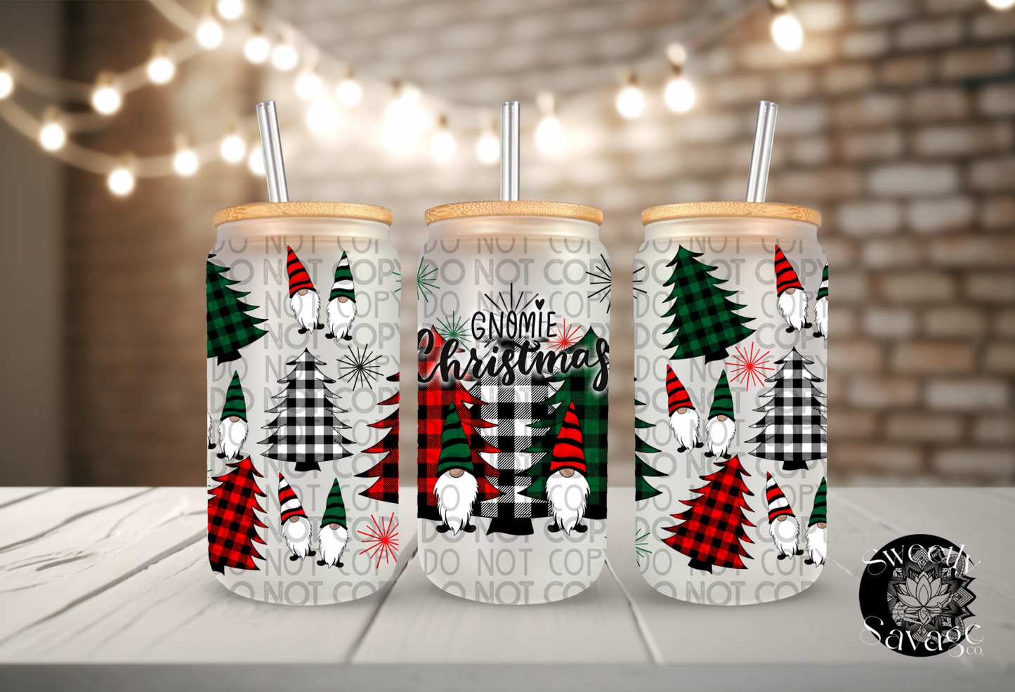 Gnomie Christmas 16oz tumbler wrap