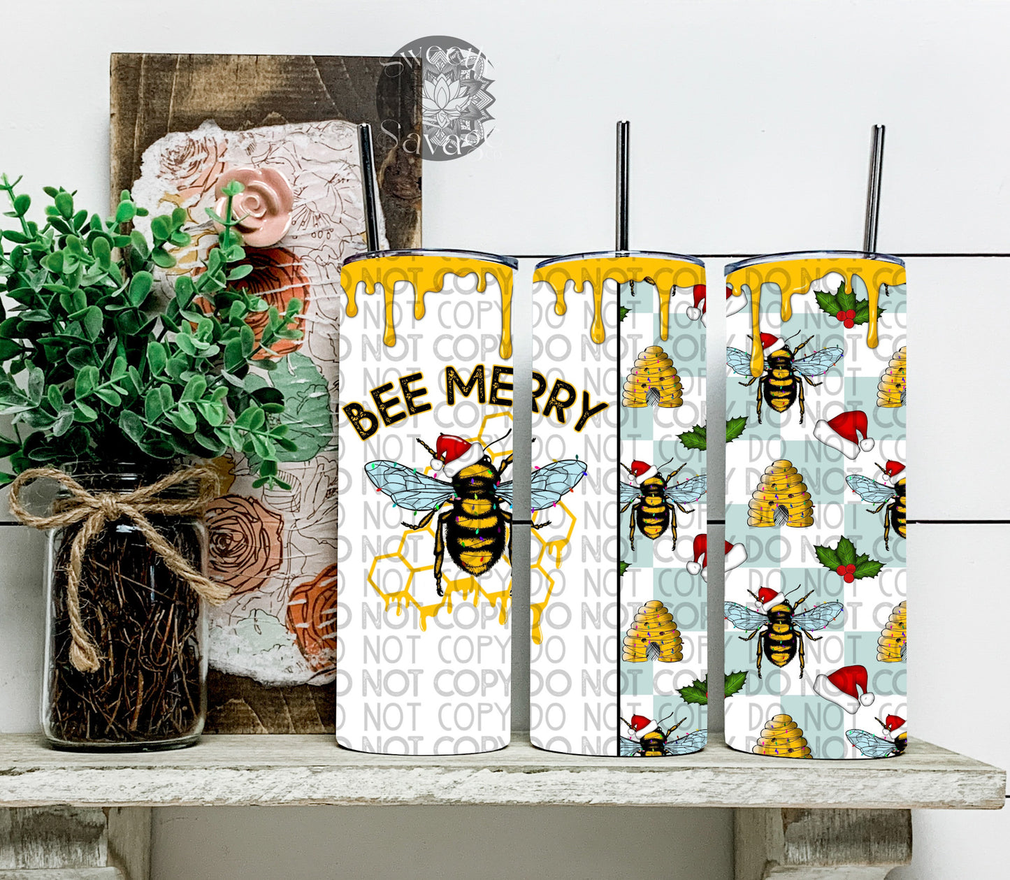 Bee Merry 20oz Skinny Tumbler File