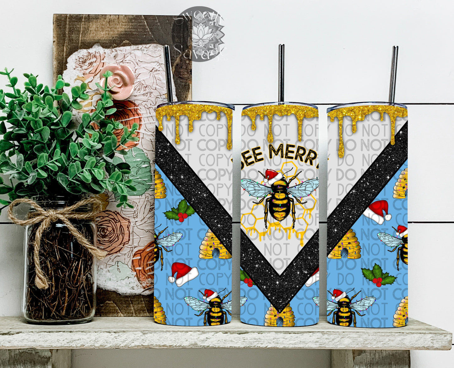 Bee Merry 20oz Skinny Tumbler File