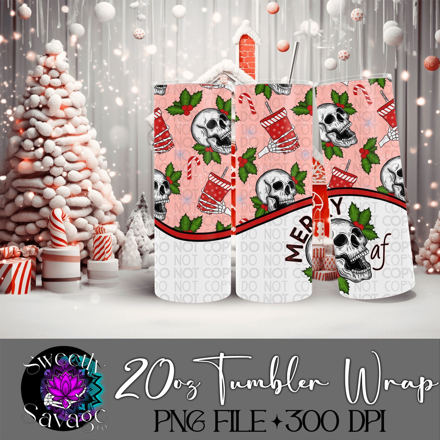 Merry AF 20oz Skinny Tumbler File