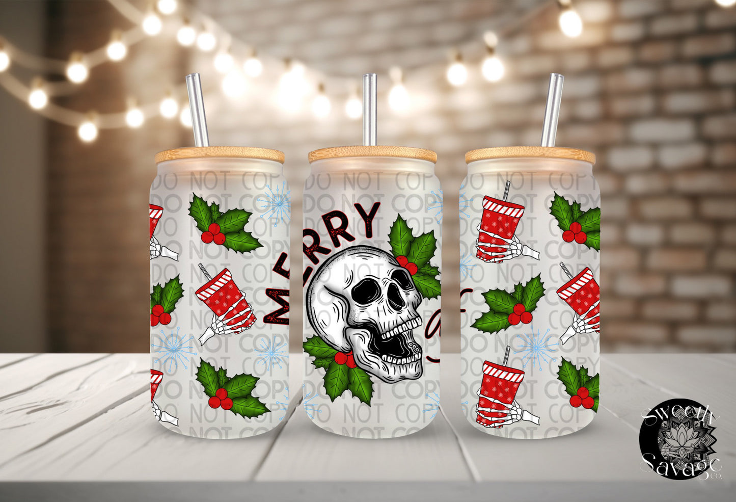 Merry AF 16oz tumbler wrap