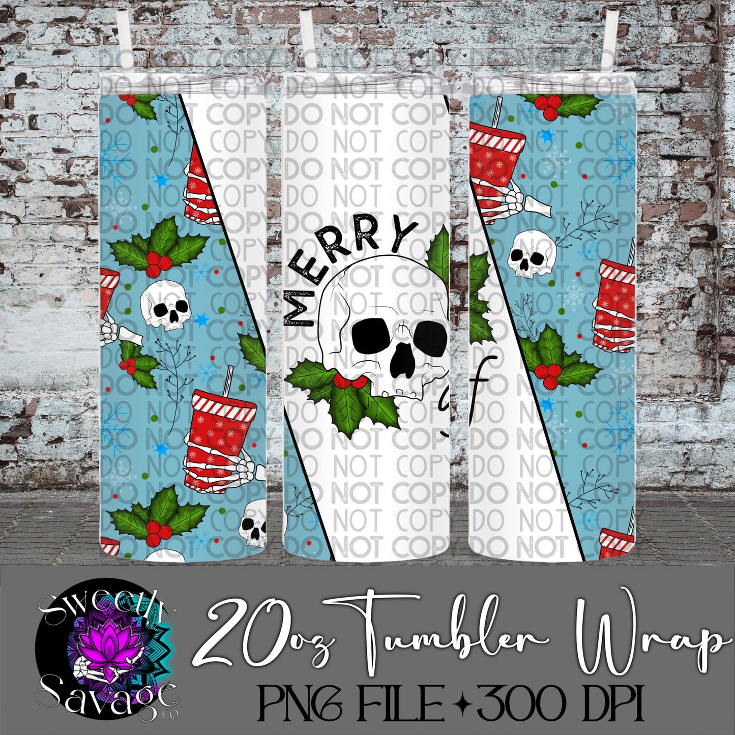Merry AF original 20oz Skinny Tumbler File