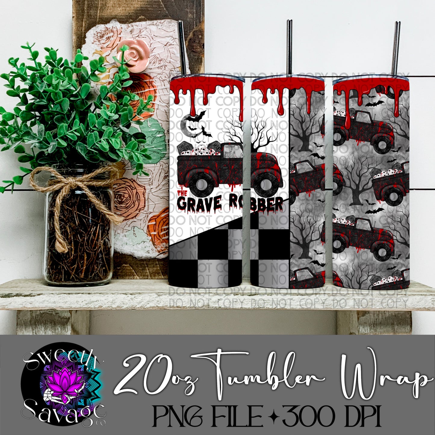 The Grave Robber drip 20oz Skinny Tumbler File