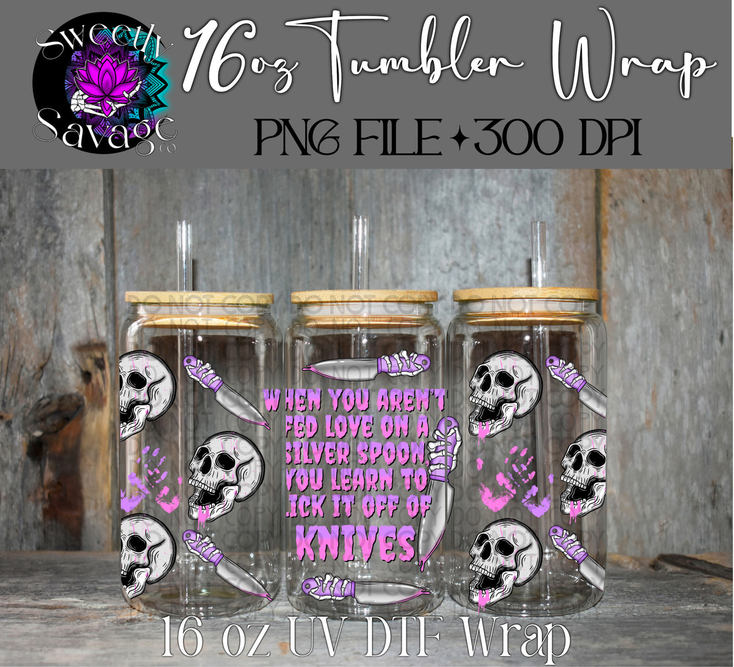 When you weren’t fed love on a sliver spoon pastel pink 16oz tumbler wrap