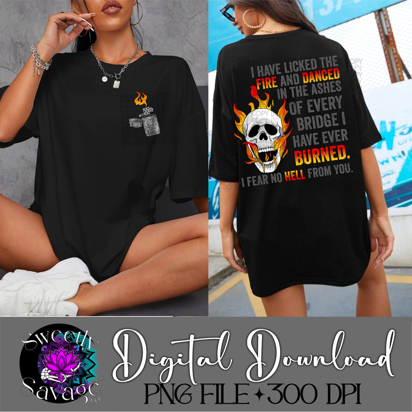 I fear no hell from you skull Png File