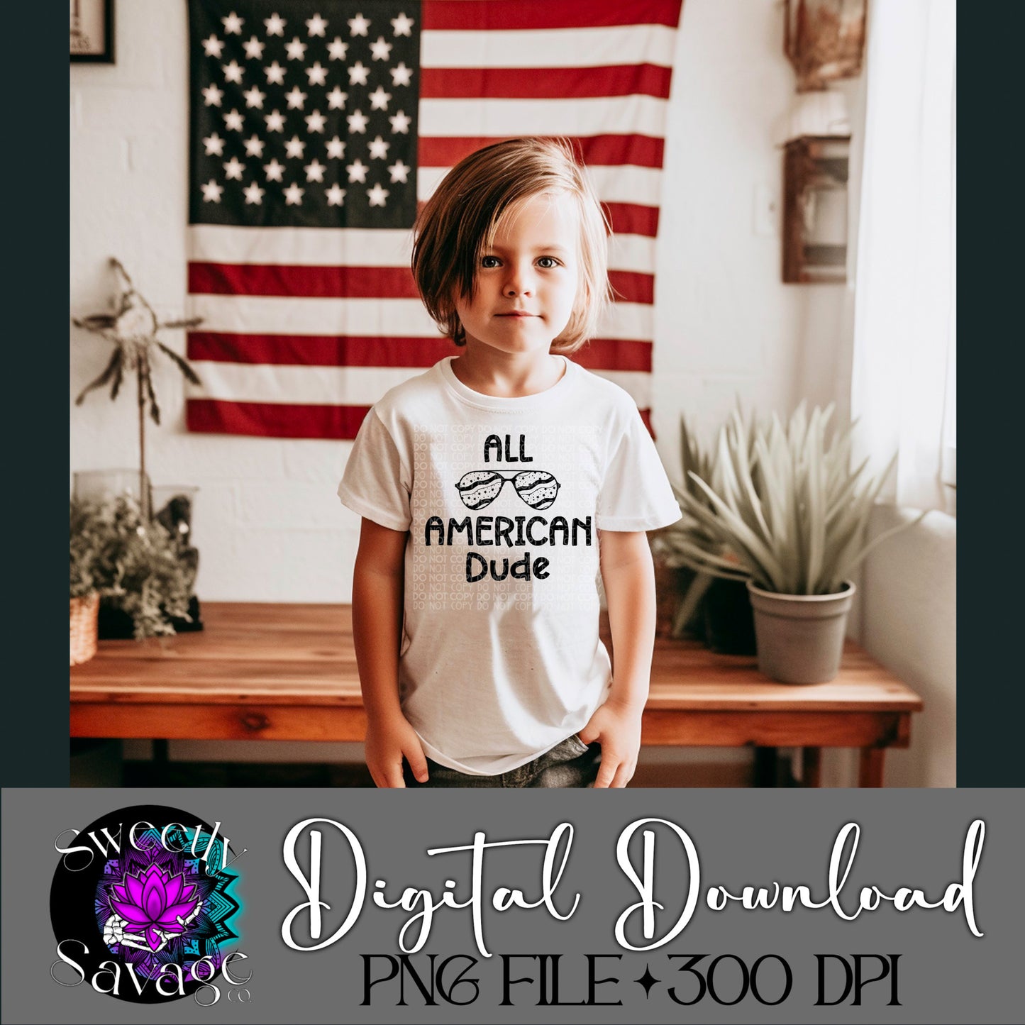 All American Dude single color PNG File