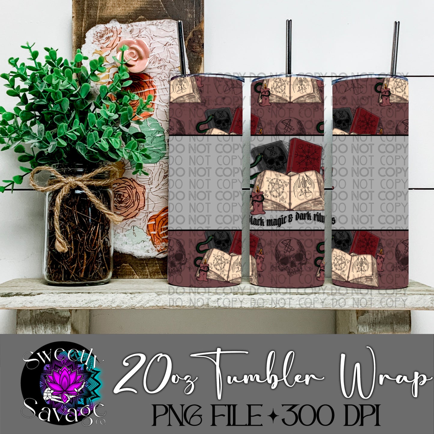 Black magic & dark rituals 20oz Skinny Tumbler File