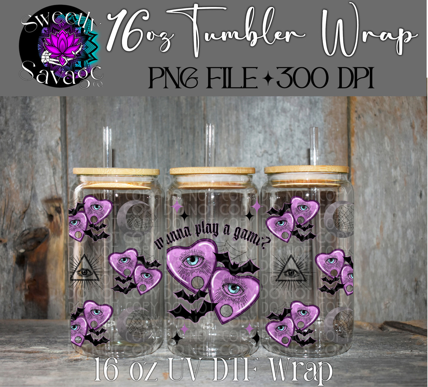 Wanna play a game? Ouija bats 16oz tumbler wrap