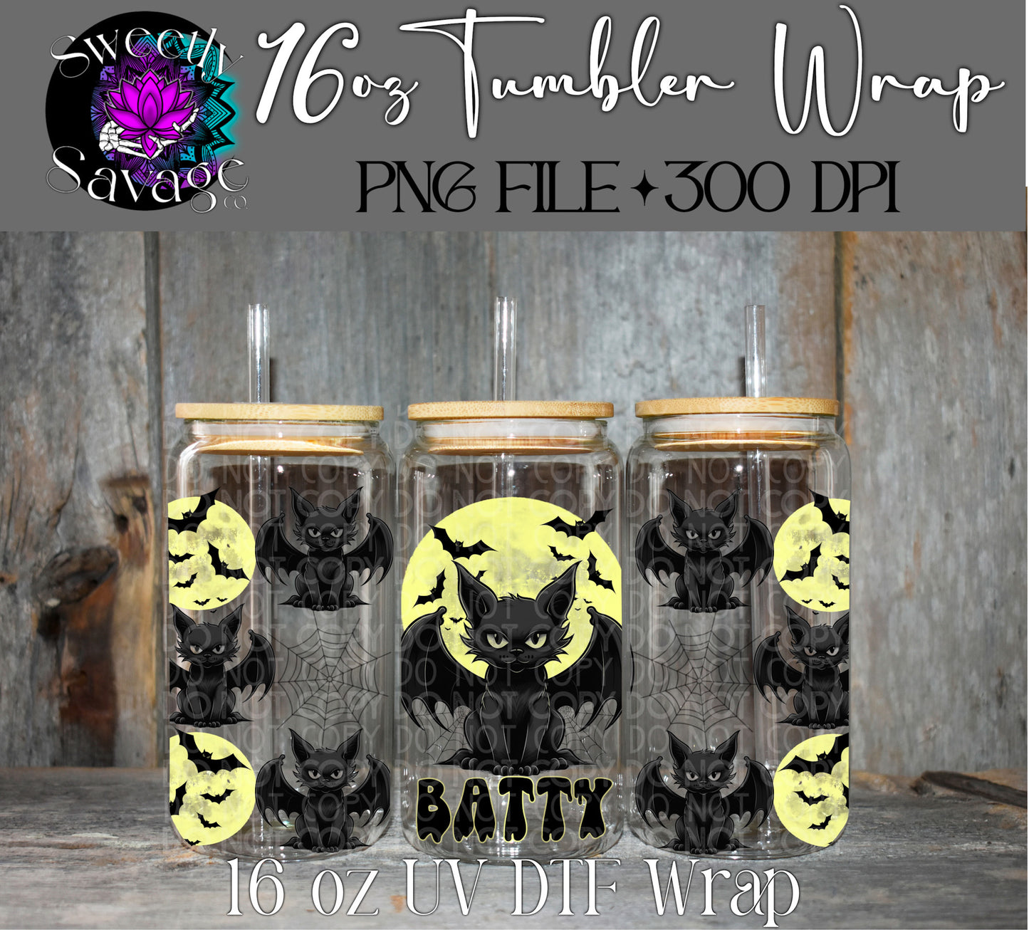 Batty 16oz tumbler wrap