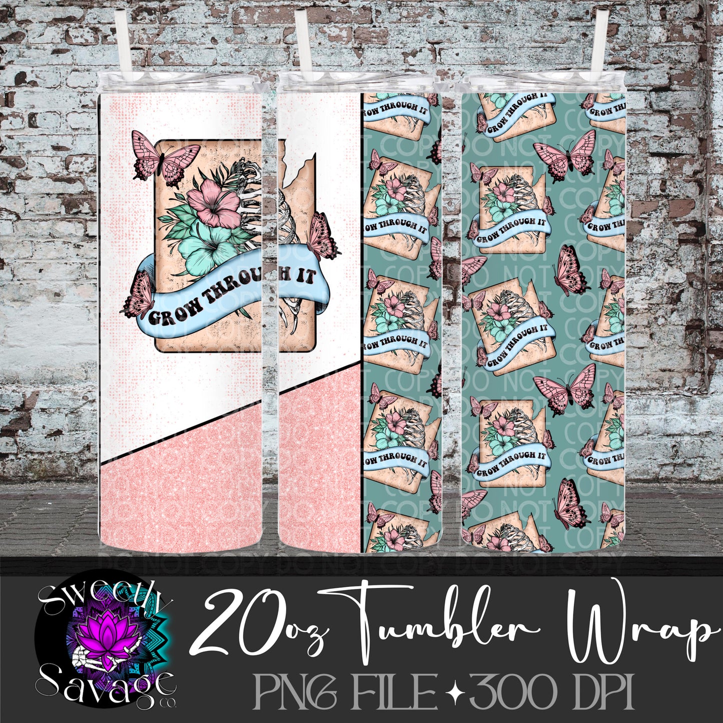 Grow through It 20oz Skinny Tumbler File