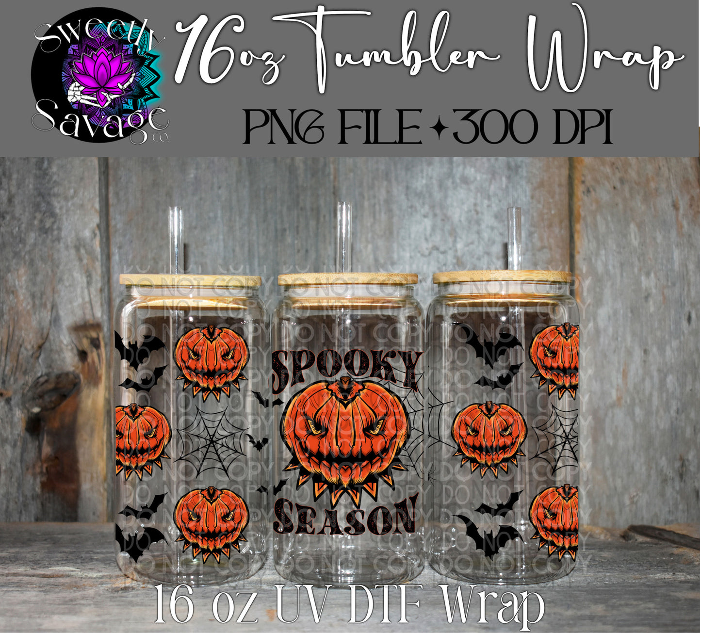 Spooky Season 16oz tumbler wrap