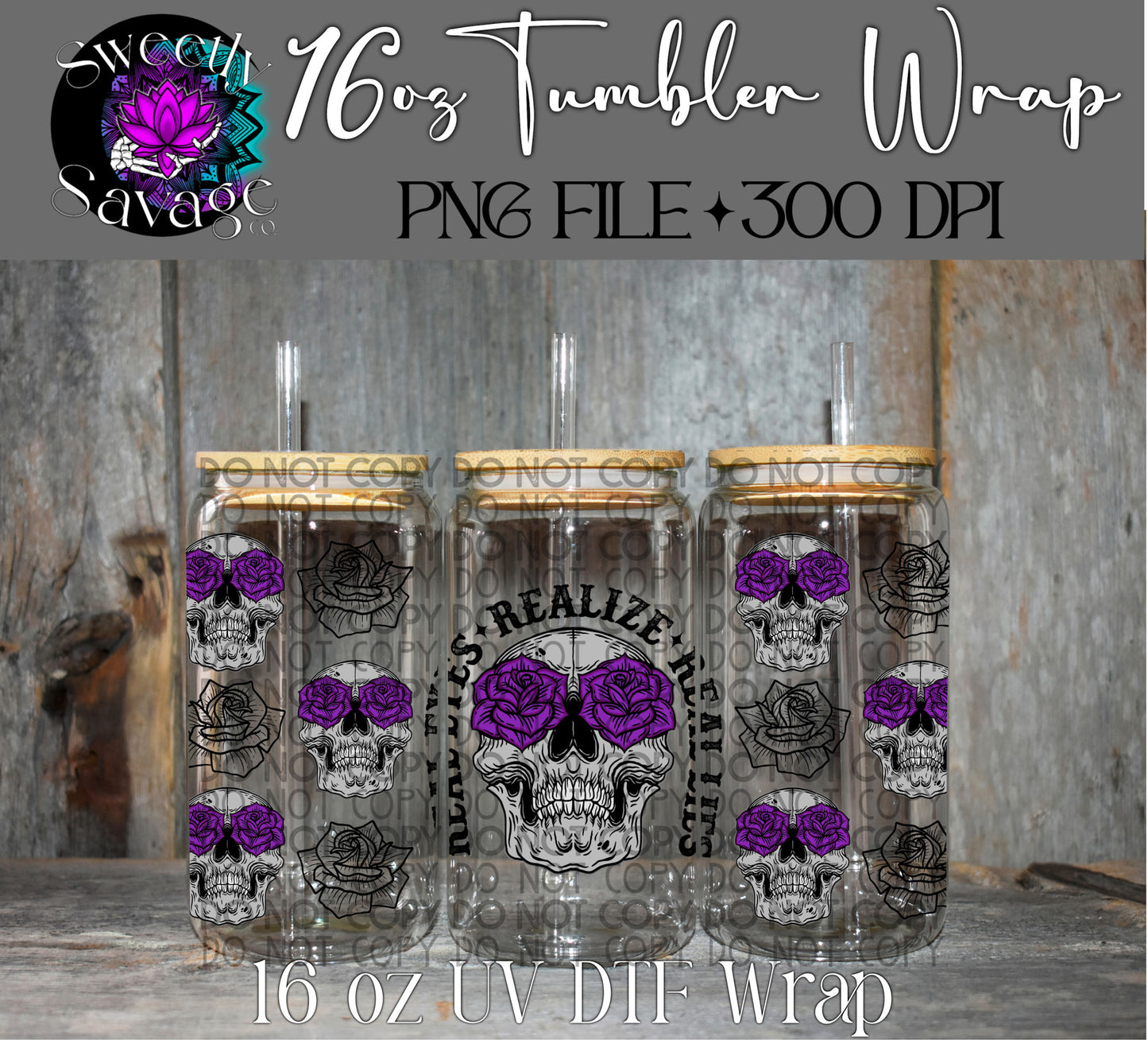 Real Lies Realize Real Lies 16oz tumbler wrap