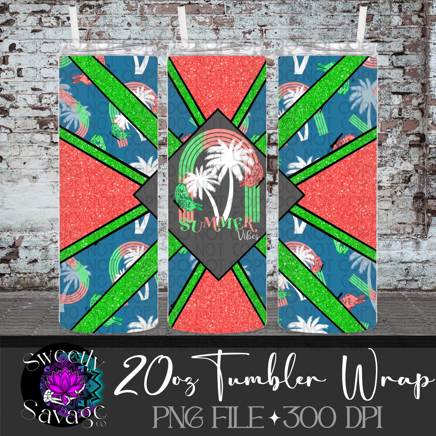 Summer vibes 20oz Skinny Tumbler File