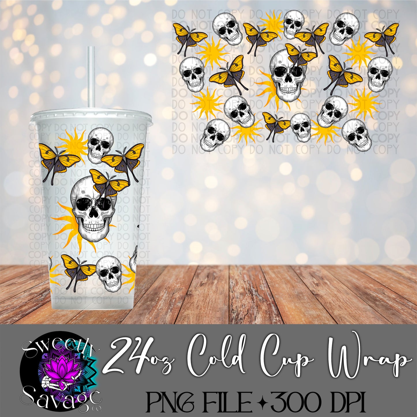 You’re unique, skull 24oz Cold Cup wrap