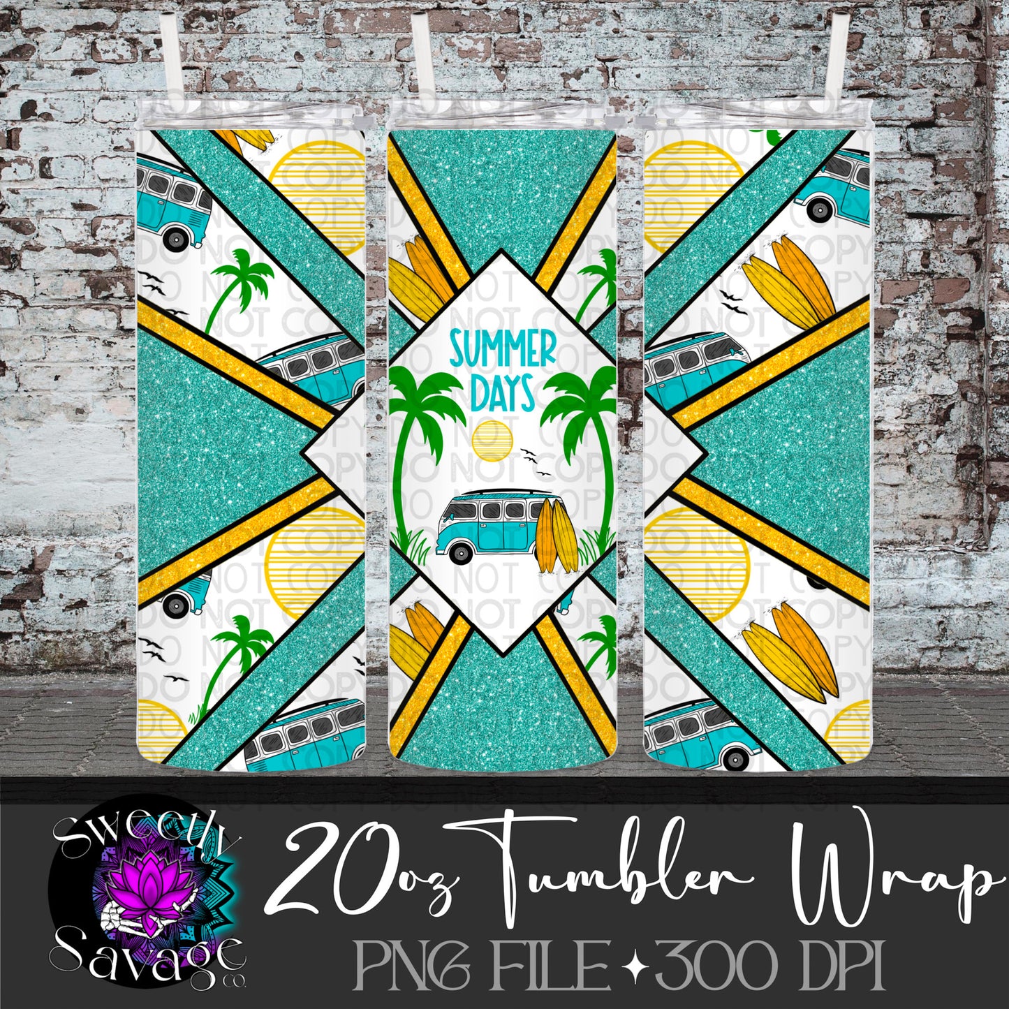 Summer Days 20oz Skinny Tumbler File