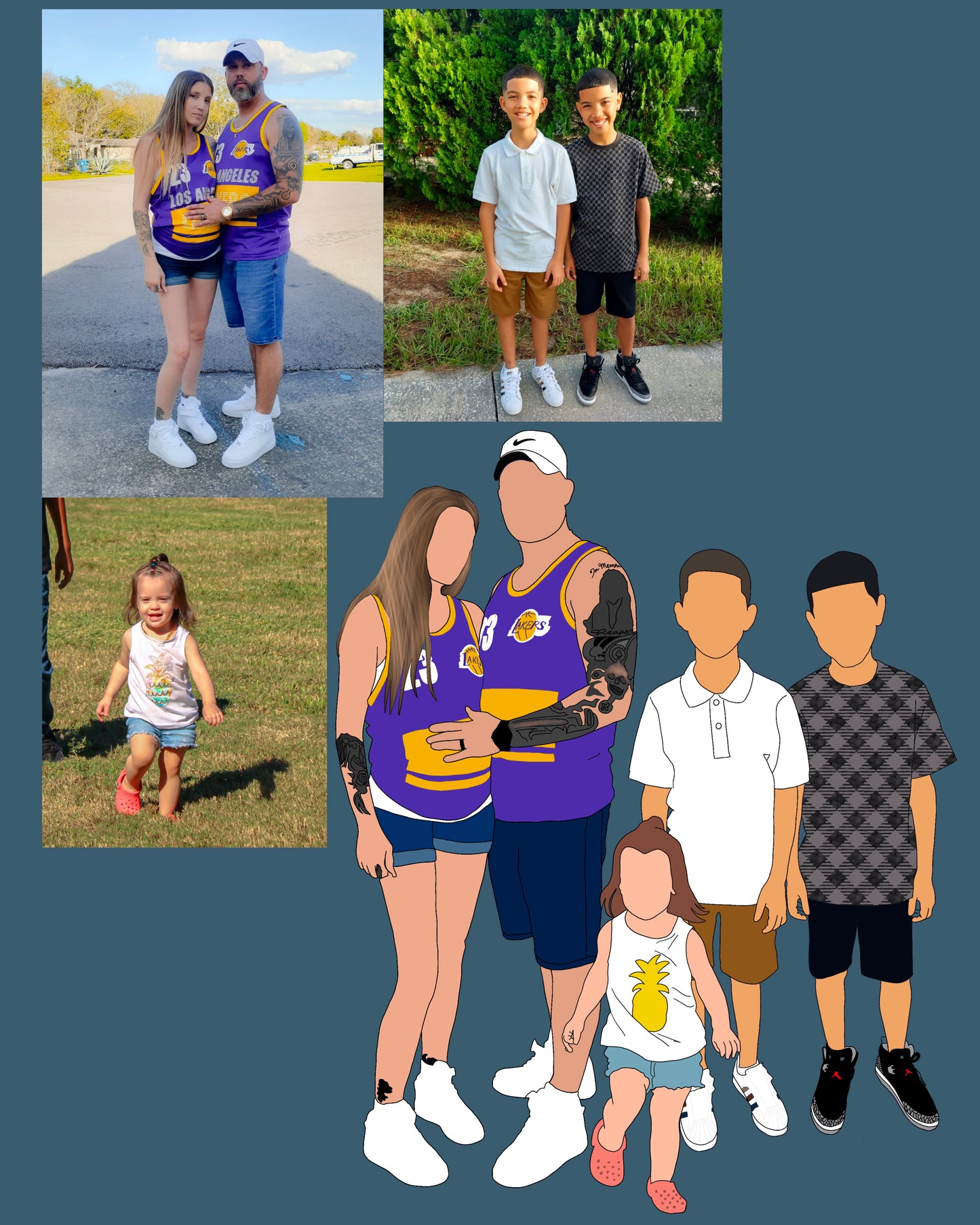 Custom Digital Faceless Portrait from photo