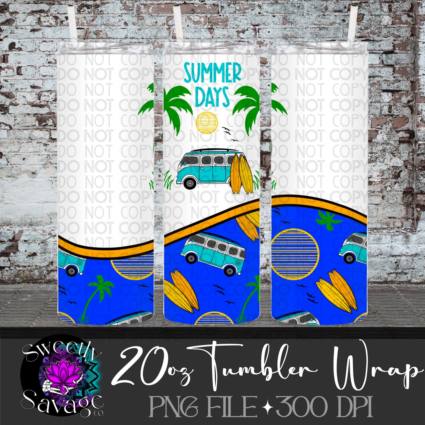 Summer Days 20oz Skinny Tumbler File