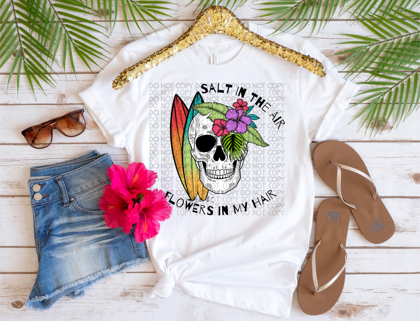 Salt in the air flowers in my hair Png File