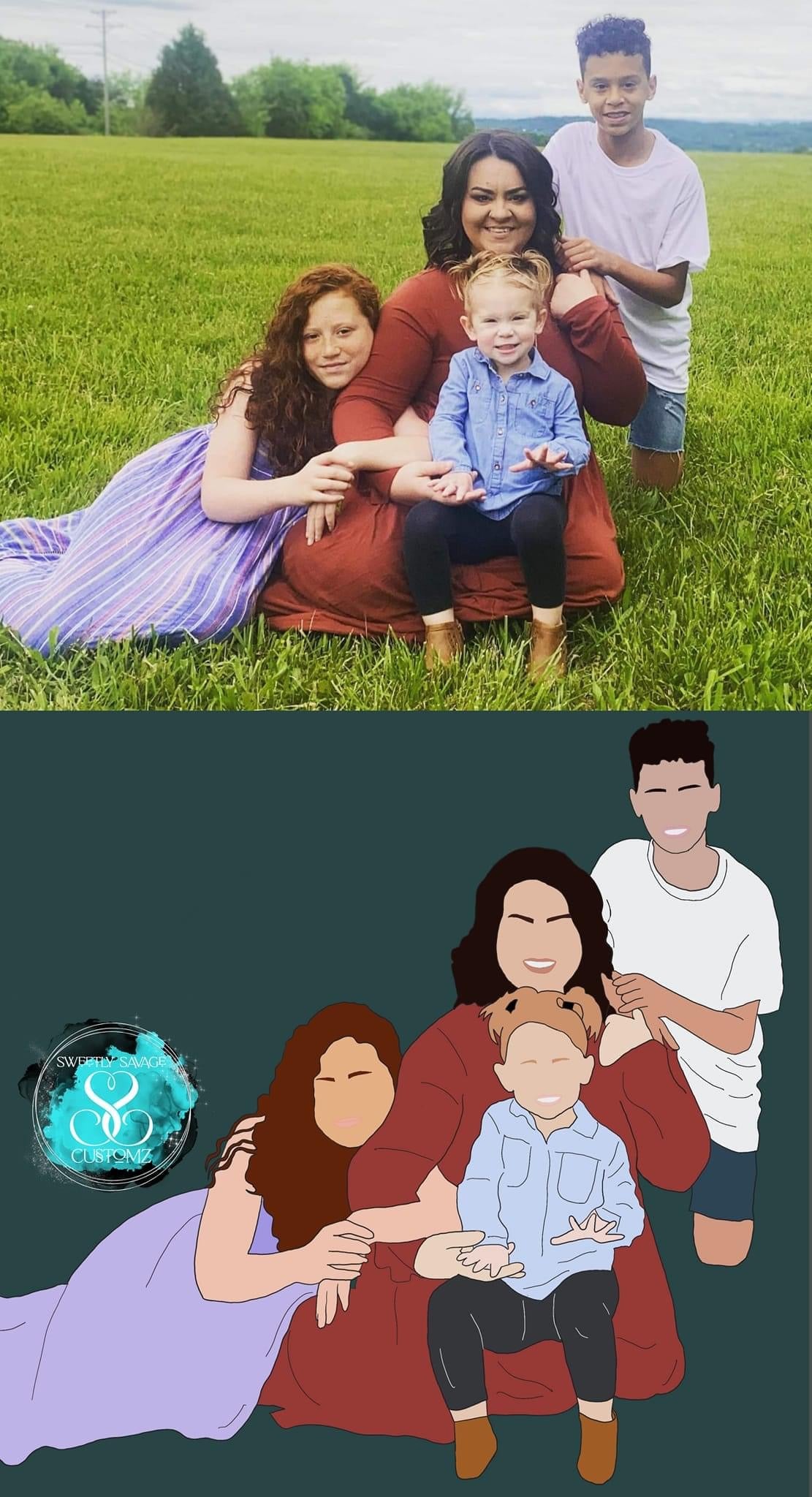 Custom Digital Faceless Portrait from photo