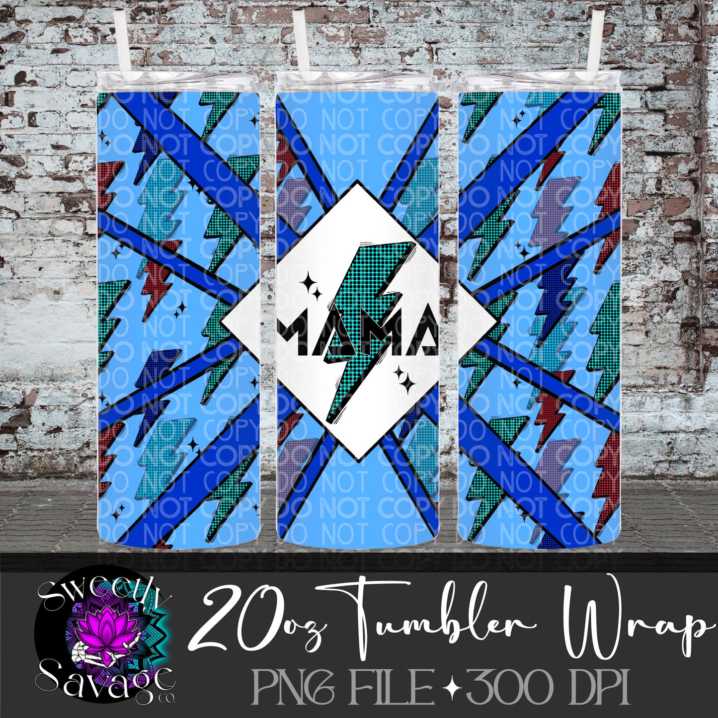 Mama lightning 20oz Skinny Tumbler File