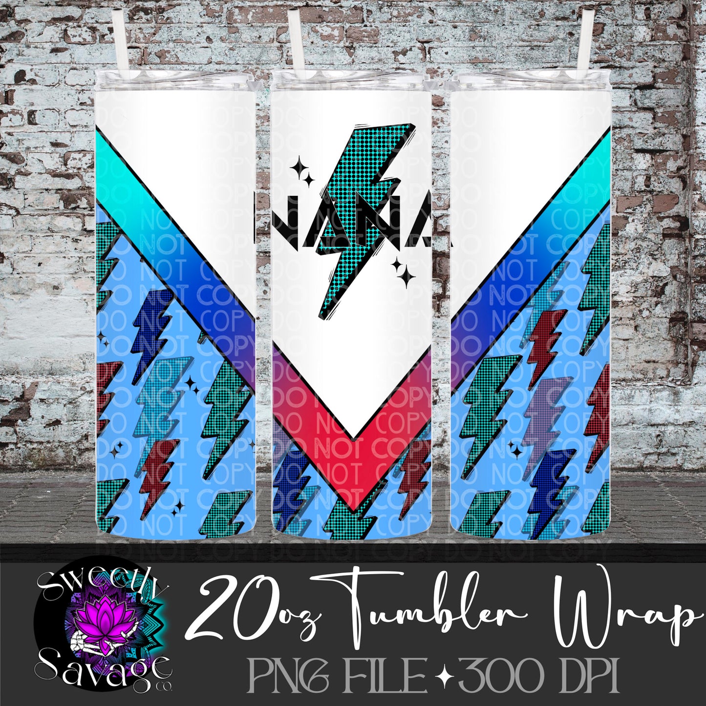 Nana lightning 20oz Skinny Tumbler File
