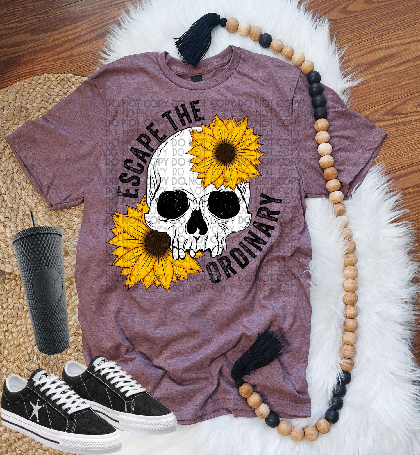 Escape the Ordinary sunflower floral skull
