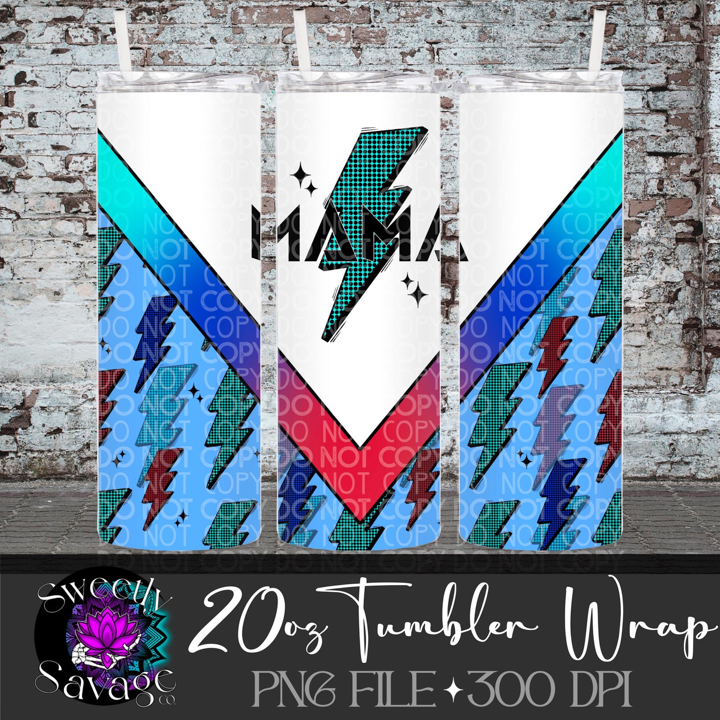Mama lightning 20oz Skinny Tumbler File