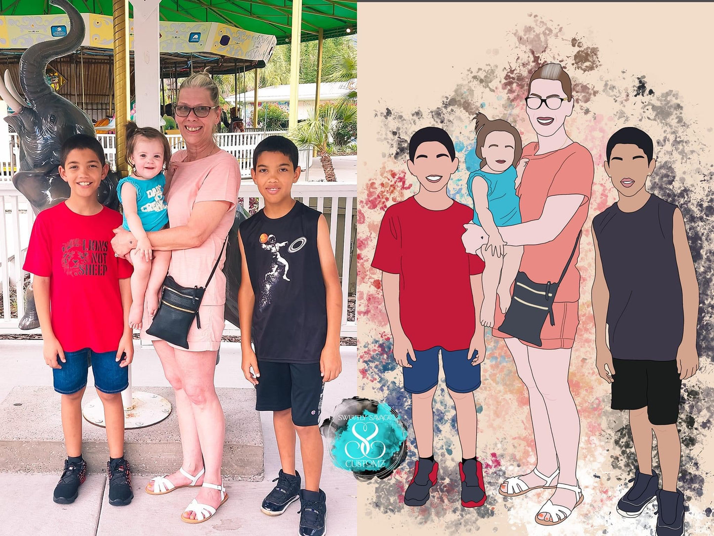 Custom Digital Faceless Portrait from photo
