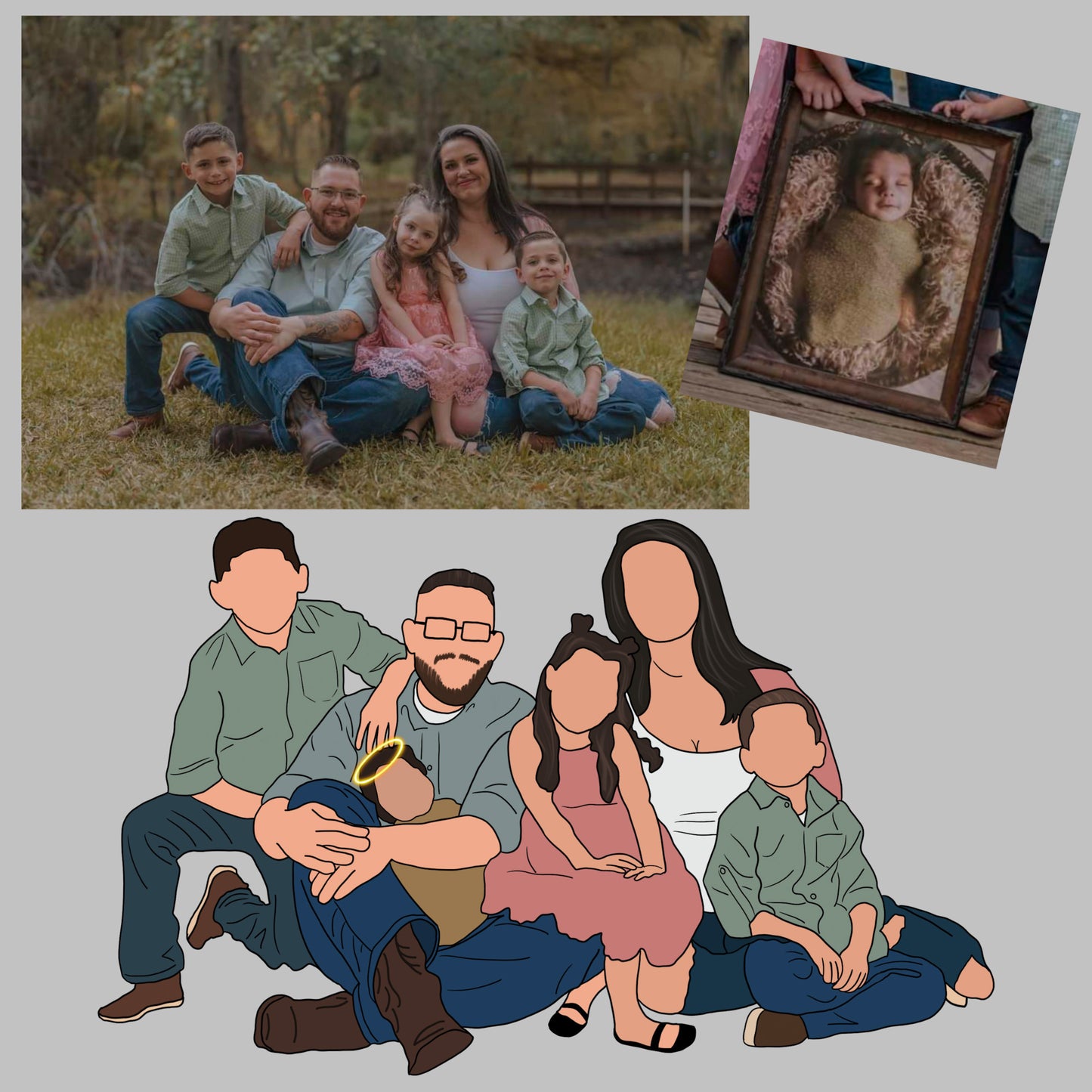Custom Digital Faceless Portrait from photo