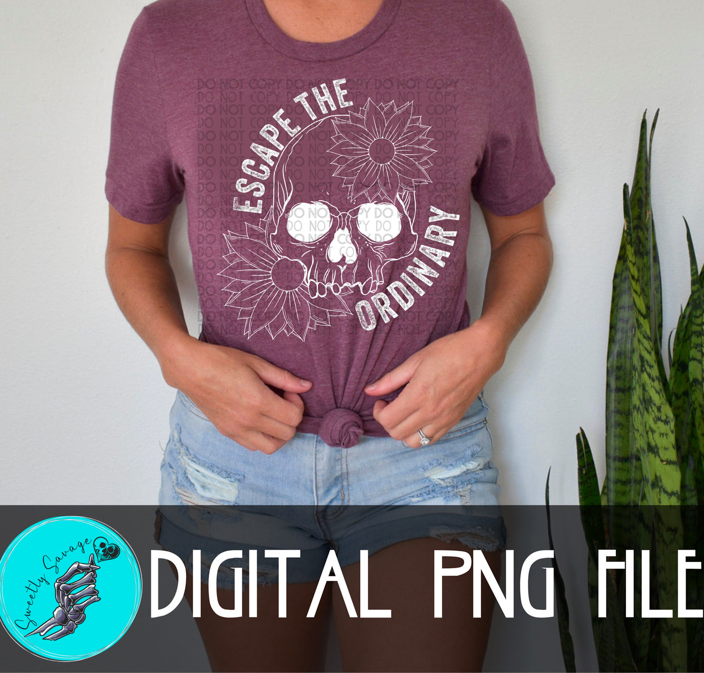 Escape the Ordinary Single Color - sunflower floral skull