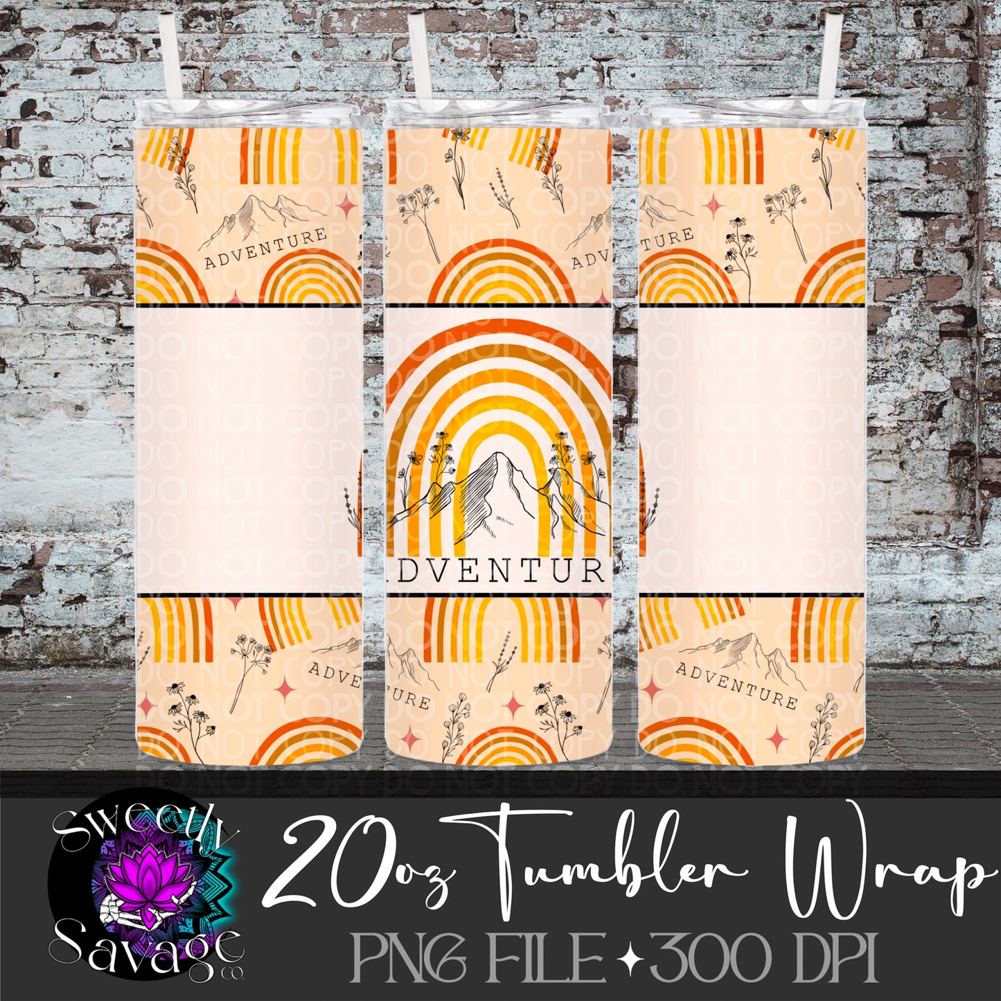 Adventure rainbow 20oz Skinny Tumbler File