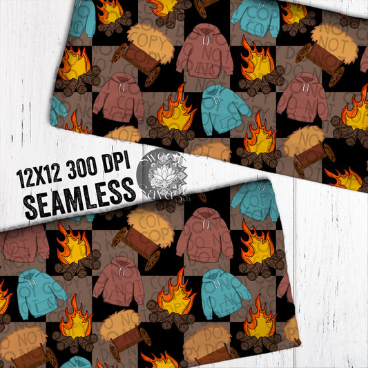 Bonfires Hayrides & Hoodies Seamless