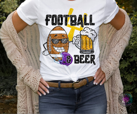 Football and Beer distressed Png File