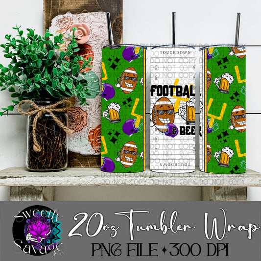 Football and beer 20oz Skinny Tumbler File