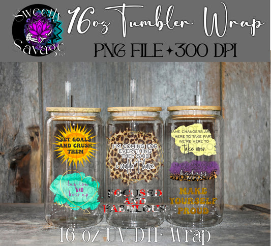 Inspiration quotes 16oz tumbler wrap