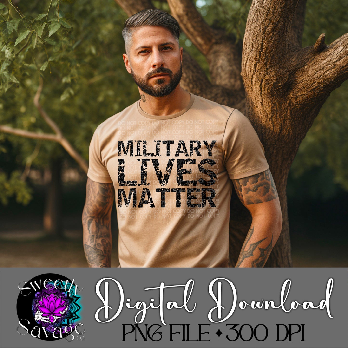 Military lives matter single Color Png File