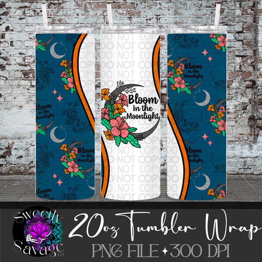 Bloom in the moonlight  20oz Skinny Tumbler File