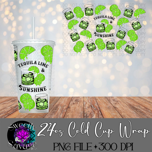Tequila Lime & Sunshine 24oz Cold Cup wrap