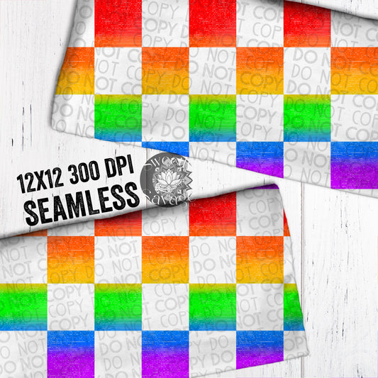 Rainbow distressed checkered Seamless