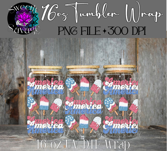 America 16oz tumbler wrap