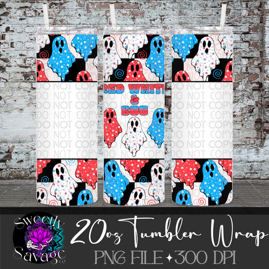 Red white & boo 20oz Skinny Tumbler File