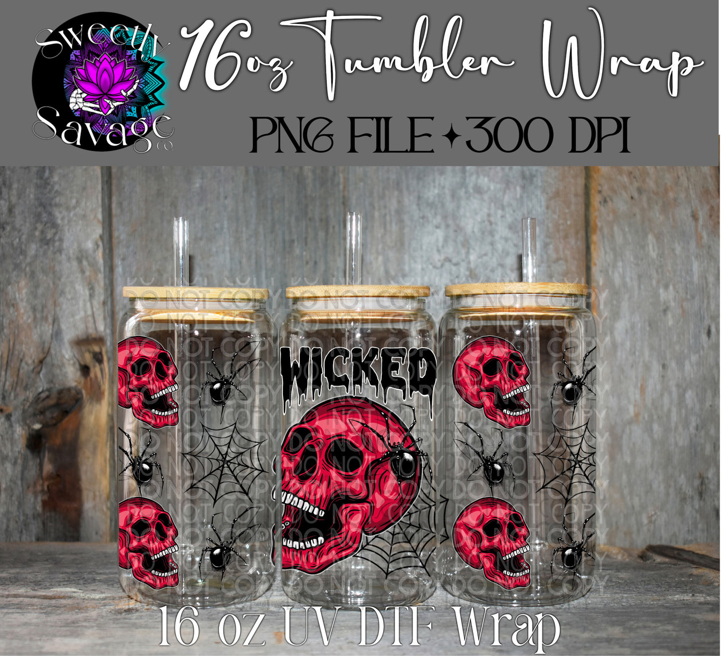 Wicked 16oz tumbler wrap