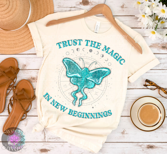 Trust the magic in new beginnings lunar moth Png File