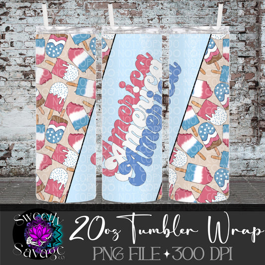 America popsicle 20oz Skinny Tumbler File