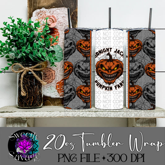 Midnight jacks pumpkin farm 20oz Skinny Tumbler File