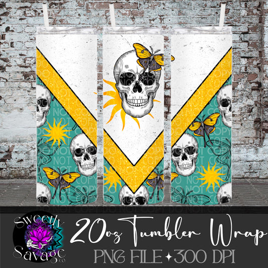 You’re unique, skull teal 20oz Skinny Tumbler File