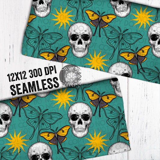 You’re unique, not useful skull teal Seamless