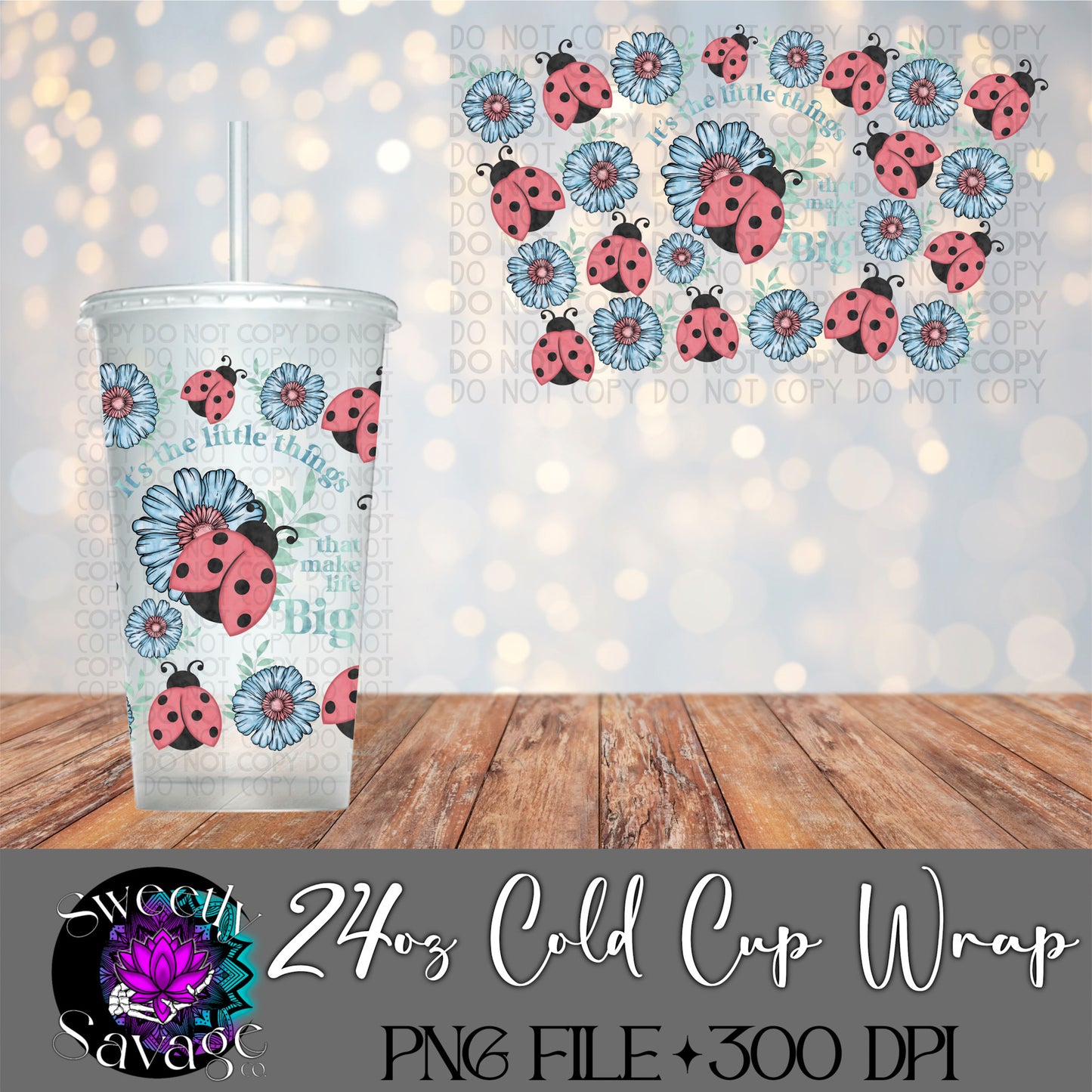 It’s the little things LadyBug 24oz Cold Cup wrap