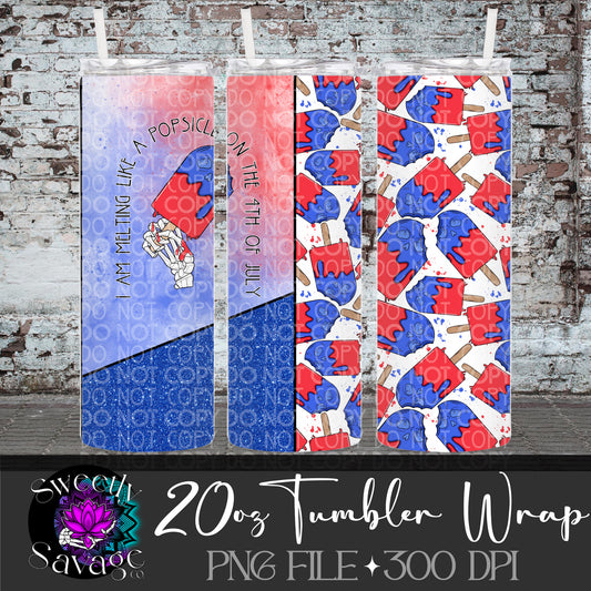 Melting like a popsicle on the 4th of July 20oz Skinny Tumbler File