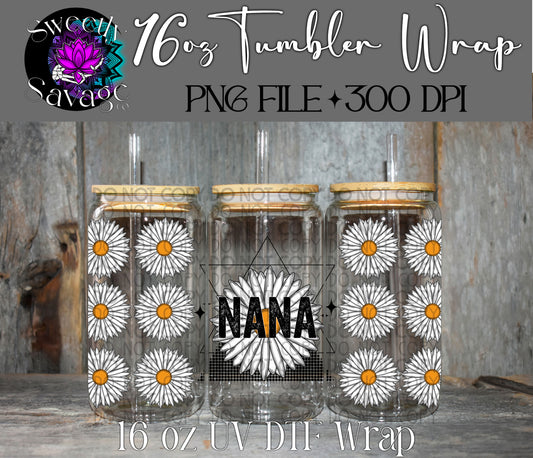 Nana daisy 16oz tumbler wrap